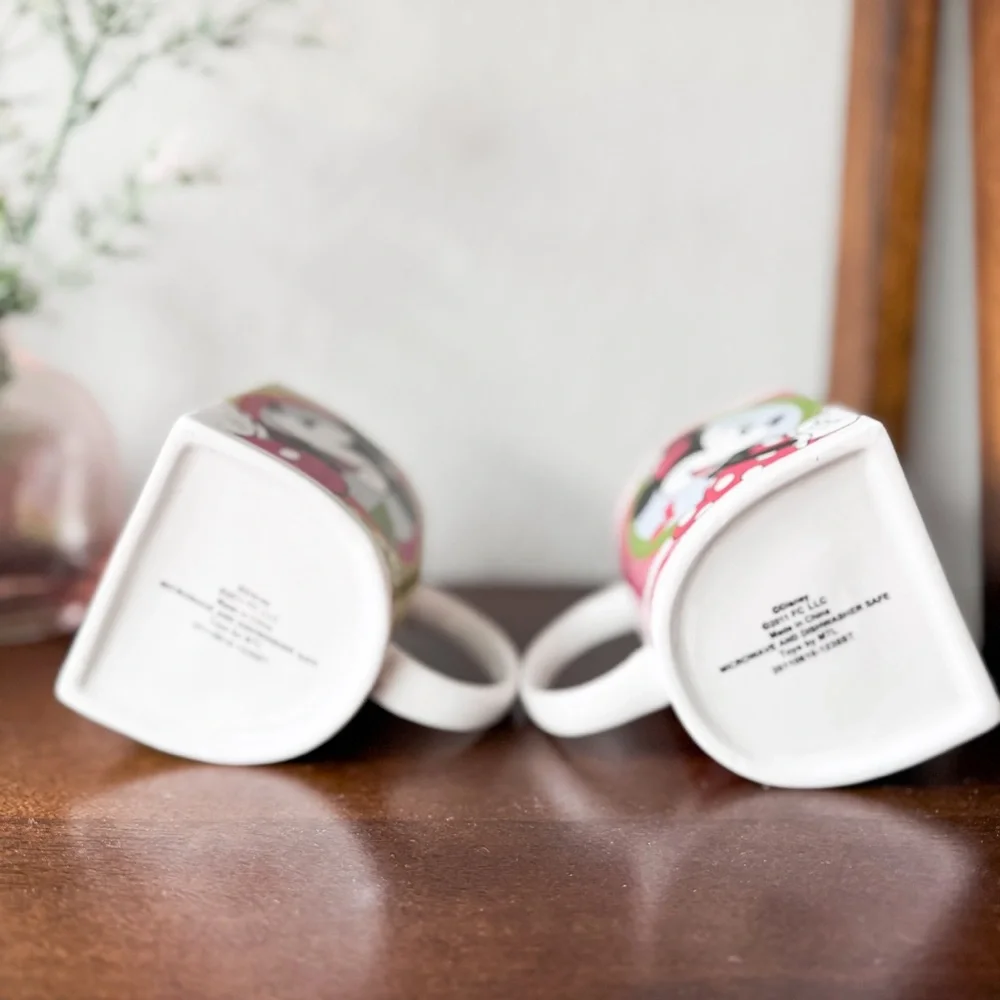 Disney Mickey Minnie Christmas Coffee Mug Set of 2 Holiday Cups